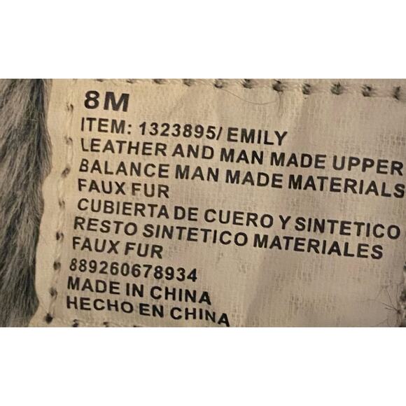 Khombu "Emily" Women Snow Boots, 8, Leather Upper, Faux Fur Trim, Gray/Blk, Duck - Picture 5 of 10